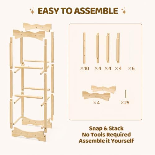 Stuffed Animal Storage Zoo, 45.3" Solid Wood Plush Toy Organizer - Image 7