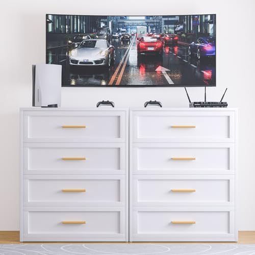 Washsemba Metal 4 Drawer Dresser, 15.8" D x 31.5" W x 39.25" H, Home White - Image 5