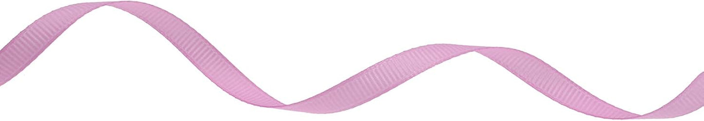 Solid Grosgrain Ribbon 25 Yard Each Roll 100% Polyester Woven Edge (1/4", Purple Pink)
