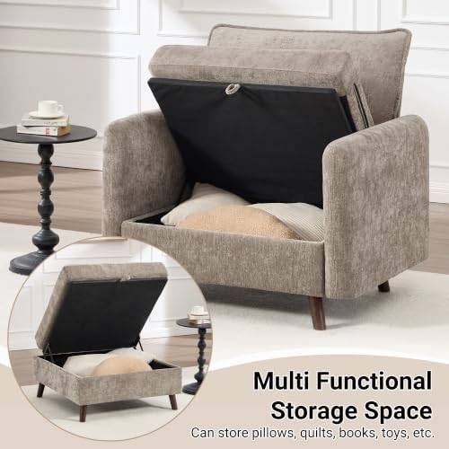 Oversized Accent Chair with Ottoman, All Seats Storage Reading Chair - Image 3