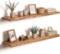 40 inch Floating Shelves for Wall, Elm Wood Live Edge by Venusmiles