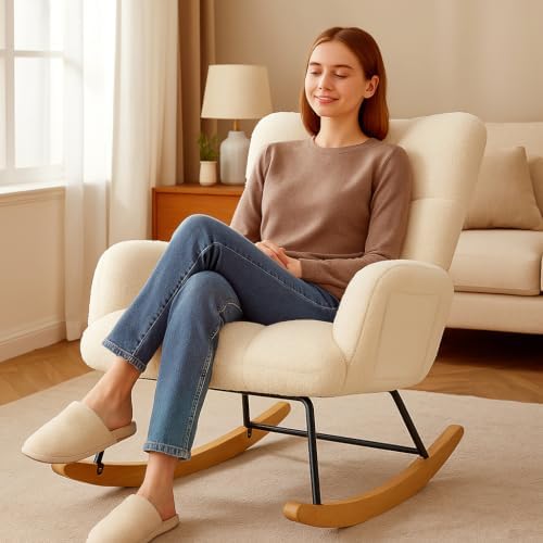 COMHOMA Nursery Rocking Chair, Teddy Glider Rocker - Image 5