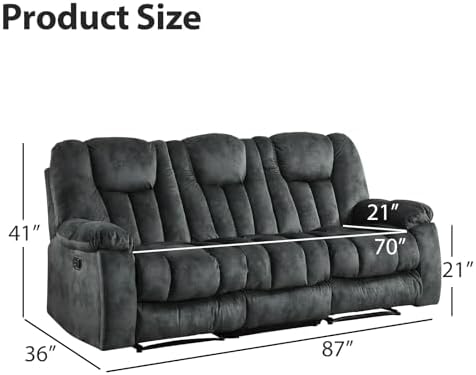 EBELLO Reclining Sofa for Living Room, Extra Wide Modern Overstuffed 3 Seat - Image 2