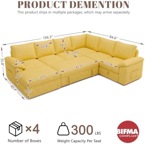 106'' Modular Sectional Sofa - Image 3