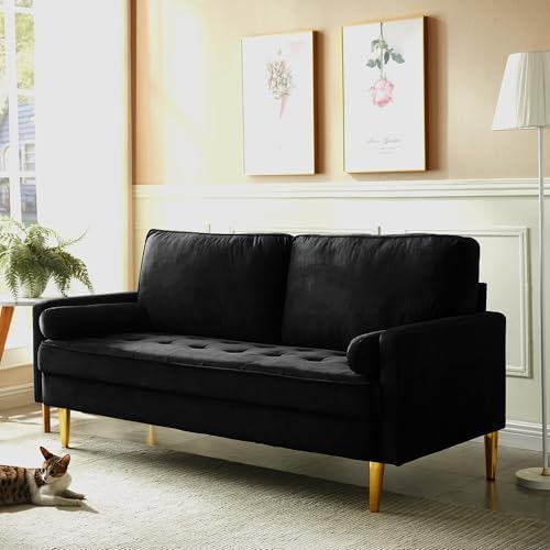 67" Velvet Loveseat Sofa Couch, Tufted Upholstered 2-Seater Couch - Image 6