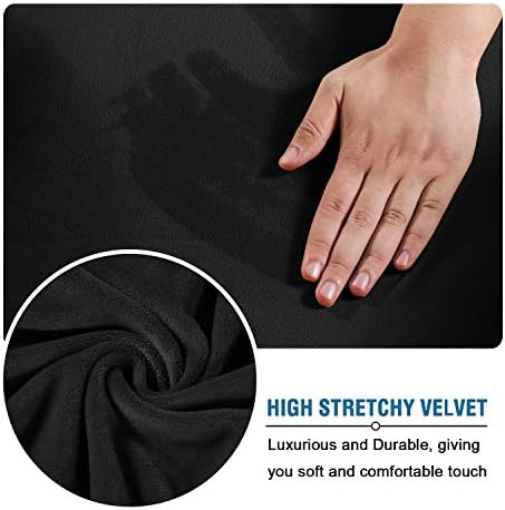 H.VERSAILTEX Real Velvet Plush 3 Piece Stretch Sofa Covers Couch Covers - Image 5
