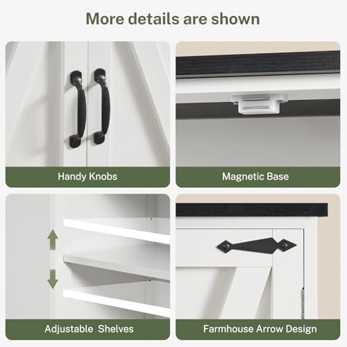 Tall Pantry Cabinet with 4 Doors & 2 Adjustable Shelves, Kitchen Cabinet - Image 6