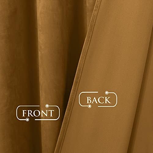 StangH Gold Brown Velvet Blackout Curtains - Image 7