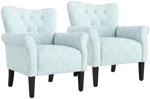 BELLEZE Set of 2 Upholstered Accent Chair by BELLEZE
