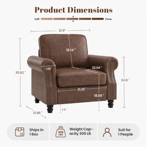 Kingfun Faux Leather Accent Chair - Image 2