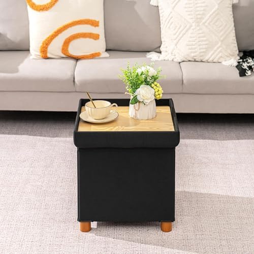 B FSOBEIIALEO 15" Square Storage Ottoman - Image 2