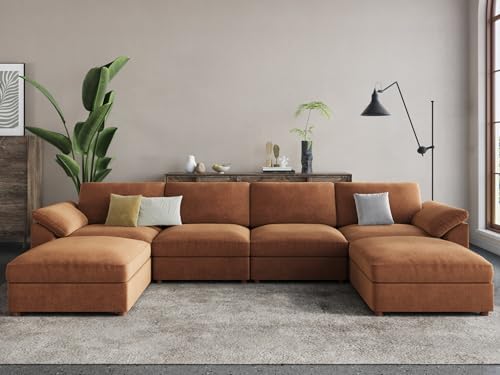 EASE MOOSE U Shape Sectional Modular Sofa, Comfortable Modern Oversized by EASEMOOSE