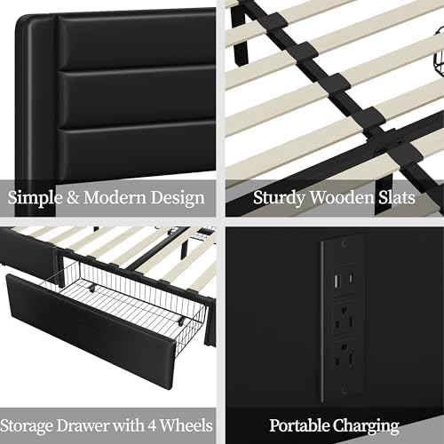 Yaheetech King Upholstered Bed Frame - Image 7
