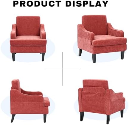 Accent Chair for Living Room, Mid-Century Arm Chair Chenille Fabric Living Room - Image 6
