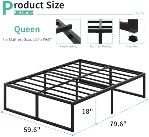 Lutown-Teen Queen Bed Frame 18 Inch - Image 2