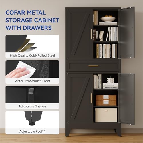 COFaR 71'' Tall Metal Pantry Cabinet - Image 7