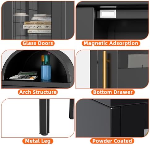 METAN 73" Narrow Metal Arched Cabinet - Image 6