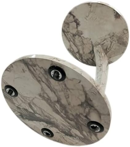 C Shaped End Table for Couch Small Places, Faux Marble Engineered Wood Space - Image 7