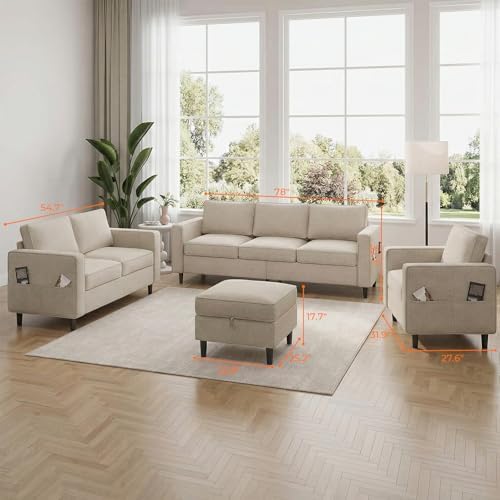 ijuicy 3PCS Sectional Sofa Set, Modern 6 Seater Couch Set - Image 2