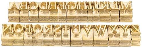 ZONEPACK Copper Brass Stamping Flexible Alphabet Number Symbol Character Stamp Mold Die, Letter Holder, Positioning Plate DIY for Hot Foil Stamping Machine (26pcs MEB Uppercase)