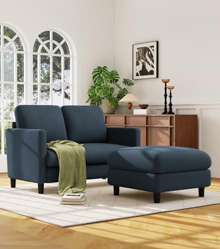 Welzona Loveseat Sofa with Ottoman - Image 5
