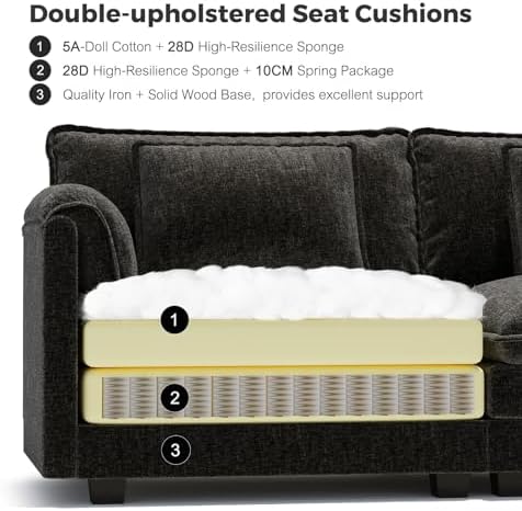 ELUCHANG 114" Oversized V Shaped Modular Sectional Sofa Couch, Comfy Cloud Couch - Image 7