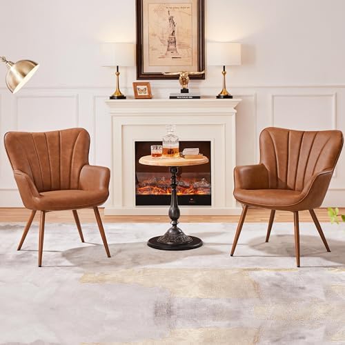 Yaheetech Accent Chairs Set of 2, Upholstered Armchairs - Image 2