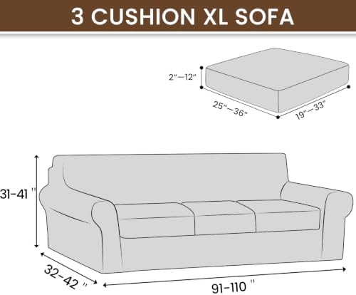 XINEAGE 4-Piece Velvet Oversize Sofa Cover, Couch Covers - Image 3