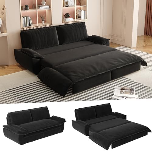 73.2" Futon Sofa Bed Queen Size, 3-in-1 Convertible Sleeper Sofa by Kolavess