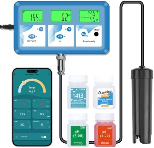 YINMIK pH EC Monitor for Water Hydroponics, WiFi pH ppm Tester for Nutrients by YINMIKWaterTester