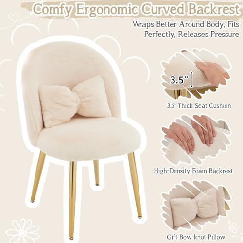 VINGLI Boucle Girls Vanity Chair - Image 5