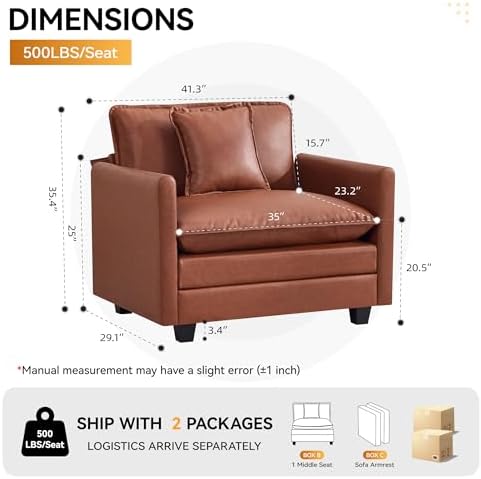 41'' Oversized Accent Chair, Cloud Deep Seat Living Room Chair - Image 2