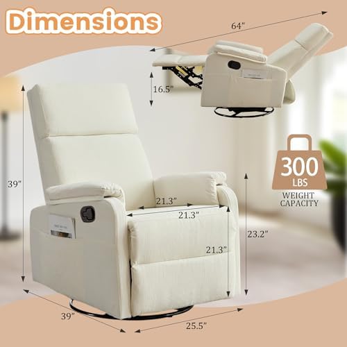 Korser Recliner Chair, Swivel Rocking Recliner Chair - Image 2
