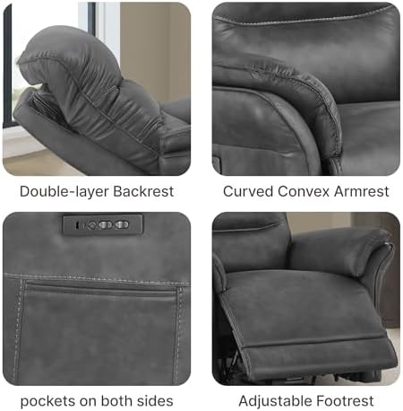 KISLOT Dual Motor Power Recliner Chair, Zero Gravity USB & Type-C, Dark Grey - Image 5
