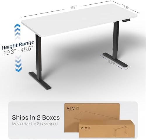 VIVO White 60 x 24 in Standing Desk, DESK-KIT-1B6W - Image 3