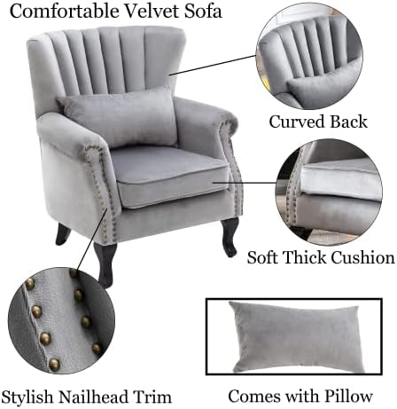 Velvet Accent Chairs Set of 2 - Image 6