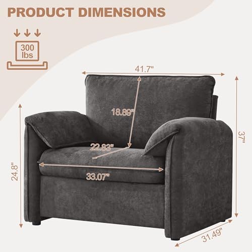 Oversized Accent Chair for Living Room, Large Modern Armchair - Image 2