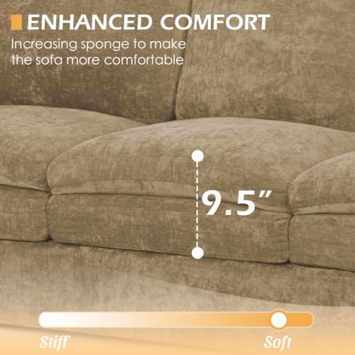 69” Chenille Love seat Sofa w/Arm Pillows - Image 6