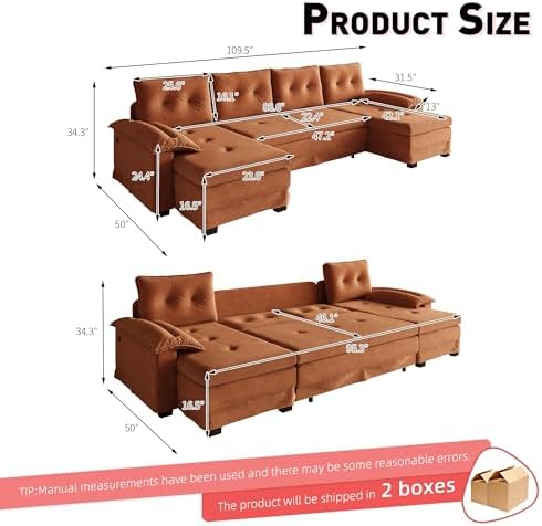 104.7" U-Shaped Sleeper Sofa - Image 3