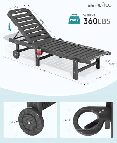SERWALL HDPE Outdoor Chaise Lounge - Image 3