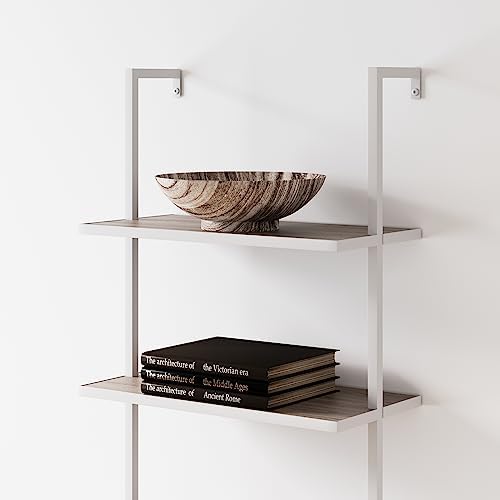 Nathan James Theo 5-Shelf Modern Bookcase, Open Wall Mount Ladder Bookshelf - Image 5