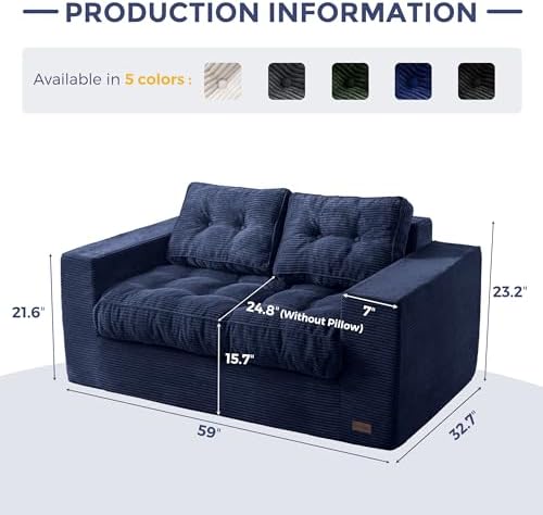 MAXYOYO Loveseat Sofa Couch, Upholstered Bean Bag Chair Cloud Seat - Image 2
