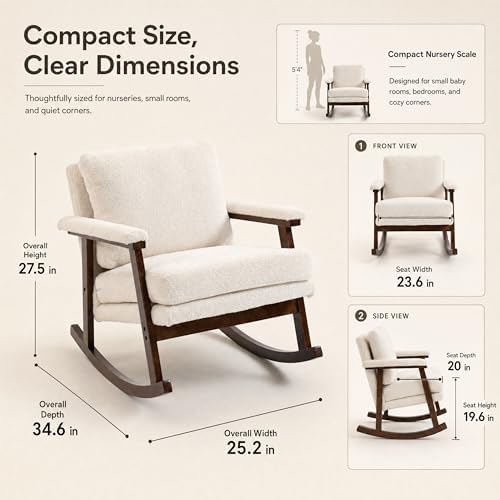 Rocking Chair Nursery, Compact Glider Rocking Chair - Image 2