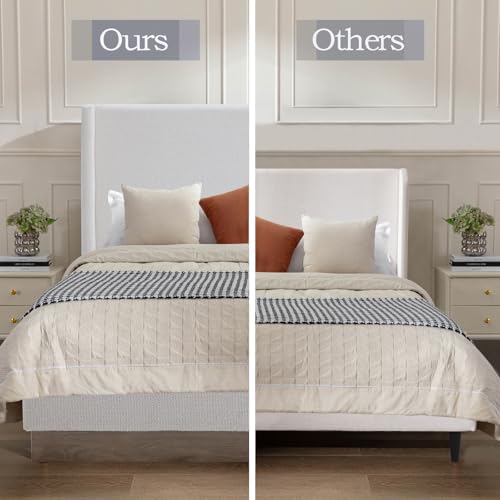 Full Boucle Bed Frame with 52.5" Tall Headboard - Image 5