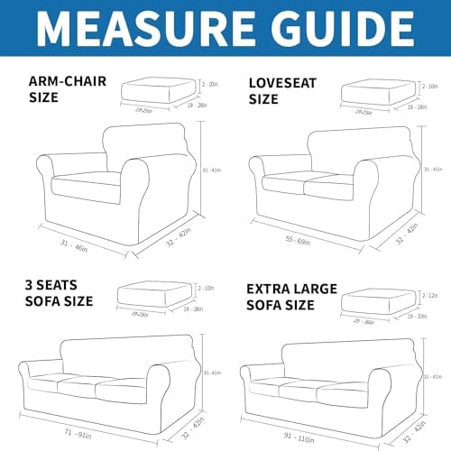 XINEAGE 4-Piece Stretch Sofa Cover, Washable Couch Covers - Image 2