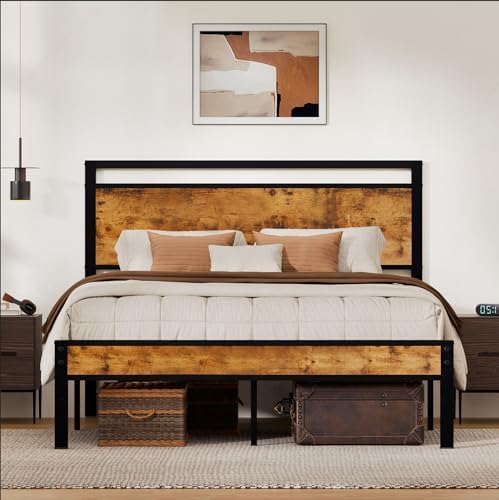Z-hom Easy Assembly Queen Bed Frame & Headboard Footboard, Underbed Storage by Z-HOM