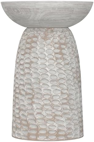 SIMPLIHOME Boyd 16" Wide Solid Wood Round End Table in White Wash - Image 5