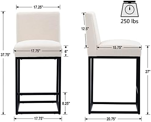 VESCASA 27" Counter Height Bar Stools - Image 2