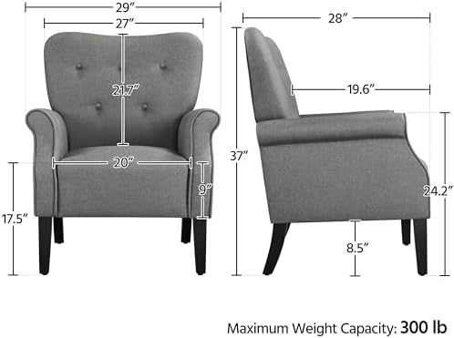 Yaheetech High Back Accent Chair Set of 2 - Image 3