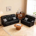 COMHOMA Living Room Furniture Set, Faux Leather Manual Recliner Sofa Sets by ComHoma